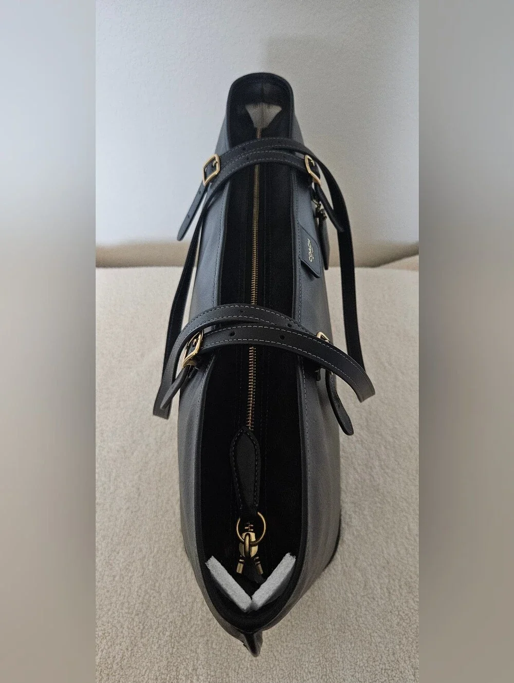 Coach Black Signature Canvas Leather Taxi Tote with Wristlet NWOT